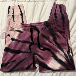 Victoria’s Secret Pink Tie-Dye Fleece Joggers Size Medium